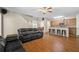 Spacious living room featuring hardwood floors, open layout, and natural light at 1355 Hesse Ln, Austell, GA 30106