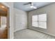 Bedroom featuring a ceiling fan, closet and natural light at 3390 Mill Valley Dr, Dacula, GA 30019