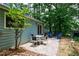Back of the home has a patio area with greenery at 495 Ramsdale Dr, Roswell, GA 30075