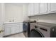 Laundry room featuring modern appliances and white cabinets for storage at 1100 Kensington Ct, Johns Creek, GA 30022