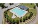 Aerial view of the community pool featuring lounge chairs and landscaping at 15 Worthington Dr, Villa Rica, GA 30180