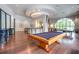 Spacious game room area with bar and tall tables near pool table at 3040 Peachtree Nw Rd # 815, Atlanta, GA 30305