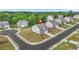 Aerial view of a two-story home situated in a well-manicured and green neighborhood at 3135 Ellenton Dr, Lithia Springs, GA 30122