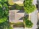 Aerial view of a home with a well-maintained roof and a lush green lawn in a mature neighborhood at 5478 Somer Mill Rd, Douglasville, GA 30134