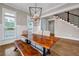 Dining room with large window and contemporary lighting at 6351 Granbury Nw Walk, Acworth, GA 30101