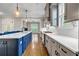 Bright kitchen with gray cabinets, stainless appliances, and a large center island at 6351 Granbury Nw Walk, Acworth, GA 30101