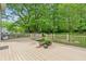 Wooden deck overlooking lush, green backyard, perfect for outdoor entertaining and relaxation at 22 Oakwood Hills Dr, Suwanee, GA 30024