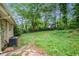 Lush backyard featuring a spacious lawn and mature trees, creating a private and serene outdoor space at 3367 Misty Valley Rd, Decatur, GA 30032