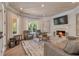 Cozy living room features a fireplace, comfortable seating, and natural light at 140 Johnson Rd, Suwanee, GA 30024