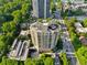 Stunning aerial view of a modern building surrounded by lush greenery and city streets at 2626 Peachtree Nw Rd # 606, Atlanta, GA 30305