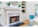 Close-up of a fireplace with marble surround and decorative mantel at 2773 Brookgrove Se Ln, Atlanta, GA 30339