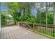 Large wooden deck overlooking a private backyard with lush greenery and mature trees at 1452 Evanston Ln, Marietta, GA 30062