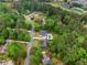 Aerial view showcases home, pool and lush, mature landscaping at 575 Indian Hills Pkwy, Marietta, GA 30068