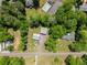 Aerial view of property showing house, sheds, pool and tennis court at 5855 Willis Ln, Cumming, GA 30040