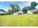 Spacious backyard with lush green grass and a view of the rear exterior of the home at 1236 Stone Mountain Lithonia Rd, Lithonia, GA 30058