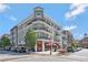 Corner view of a charming multistory building with balconies at 160 Cricket Ln, Alpharetta, GA 30009