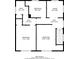 Upstairs floor plan revealing bedroom and bathroom locations, along with hall dimensions at 2465 Hogan Rd, Atlanta, GA 30344