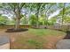 Spacious backyard with mature trees providing ample shade, offering a serene and private outdoor space at 957 Sharon Se Cir, Smyrna, GA 30080
