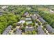 Aerial view of residences featuring a swimming pool, tennis courts and nearby athletic field at 5407 Waters Edge Trl, Roswell, GA 30075