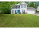 Charming two-story home with a well-maintained lawn and a bright blue front door at 6939 Waters Edge Dr, Stone Mountain, GA 30087