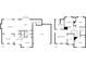 Layout of the first and second floors; bedrooms upstairs and living spaces downstairs at 6939 Waters Edge Dr, Stone Mountain, GA 30087