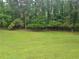 Large grassy backyard lined with mature trees, providing a tranquil and spacious outdoor area at 2555 Angus Sw Ct, Marietta, GA 30008