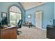 Bright office space with a large window and neutral carpet at 1719 Kings Cross Ct, Hoschton, GA 30548