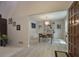 Bright dining room with hardwood floors, chandelier, and built in shelving at 4274 Revere Cir, Marietta, GA 30062