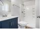 Recently updated bathroom featuring walk in shower and modern vanity with sleek fixtures and bright lighting at 898 Doeskin Nw Dr, Conyers, GA 30012