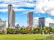 Scenic view of downtown Atlanta skyline featuring tall buildings and the Ferris wheel at 215 Piedmont Ne Ave # 1509, Atlanta, GA 30308