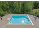 Aerial shot of backyard in-ground pool surrounded by greenery and a wrought iron fence at 2932 Springbluff Ln, Buford, GA 30519