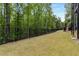 Lawn that overlooks mature trees and a wrought iron fence line create a private backyard at 8345 Jett Ferry Rd, Sandy Springs, GA 30350
