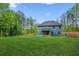 Spacious backyard with a well-maintained lawn and covered patio, perfect for outdoor entertaining at 7031 Palomino Trl, Winston, GA 30187