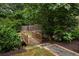 A wooden bridge in a lush green backyard, surrounded by trees and plants at 331 Gordon Ne Ave, Atlanta, GA 30307