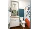 Well-designed bathroom with white vanity, modern fixtures, and stylish shower curtain at 331 Gordon Ne Ave, Atlanta, GA 30307