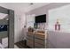 bedroom with bunk beds, dresser, and pink wall paint at 6547 Demere Dr, Morrow, GA 30260