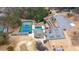 Aerial view of community amenities including pool, tennis courts and parking at 2539 Lakeside Dr, Villa Rica, GA 30180