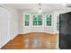 Dining area features wood floors and a bay window overlooking the wooded yard at 2539 Lakeside Dr, Villa Rica, GA 30180