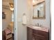 Bathroom with decorative mirror, vanity and bedroom access at 1261 Lavista Rd # N4, Atlanta, GA 30324