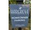 Hargrove neighborhood sign by David Weekley Homes indicating homeowner parking at 834 S Columbia Dr, Decatur, GA 30030