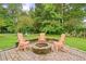 Outdoor patio with a fire pit and comfortable seating, perfect for gatherings and relaxation at 2801 Holly Oaks Dr, Marietta, GA 30062