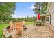 Paver patio with a built-in fire pit and an outdoor dining area, perfect for entertaining at 2801 Holly Oaks Dr, Marietta, GA 30062