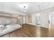 ' bedroom with hardwood flooring features a bunk bed with airplane design and map wall paper at 893 E Rock Springs Ne Rd, Atlanta, GA 30306
