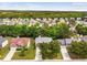 Aerial view of a neighborhood with mature trees and manicured lawns at 1492 Saint George, Conyers, GA 30012