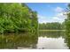 A tranquil pond reflects the surrounding lush greenery, offering a serene and picturesque natural setting at 2321 Edgemere Lake Cir, Marietta, GA 30062