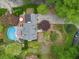 An inviting aerial view showcases the pool, deck, and landscaped yard of this beautiful home at 64 Edwin Pl Nw, Atlanta, GA 30318