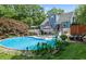 A large in-ground swimming pool with surrounding deck, seating, and landscaped yard at 64 Edwin Pl Nw, Atlanta, GA 30318