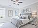Beautiful bedroom featuring neutral tones, multiple windows, and a decorative mirrored nightstand at 7220 Winderlea Ln, Cumming, GA 30040