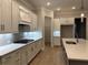Stylish kitchen with white countertops, stainless steel appliances, and modern cabinetry, perfect for cooking and entertaining at 7220 Winderlea Ln, Cumming, GA 30040