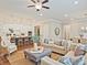 Open-concept living area with stylish furniture, seamlessly connected to the kitchen and dining space at 7220 Winderlea Ln, Cumming, GA 30040